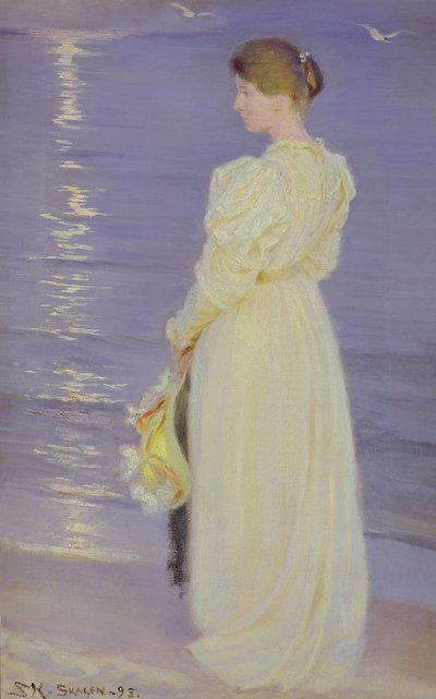 Woman in White on a Beach, 1893 by Peder Severin Krøyer
